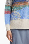 Desigual Loose Fit Crewneck Sweater with Floral Trim