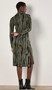 Apricot UK Knit Abstract Print Column Dress in Loden/Black