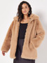 Apricot UK Fuax Fur Coat in Camel