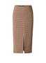 Yest Houndstooth Knit Skirt in Brown