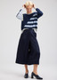 Zaget + Plover Cotton Cashmere Crewneck Sweater Blue Stripes Combo