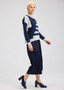 Zaget + Plover Cotton Cashmere Crewneck Sweater Blue Stripes Combo