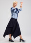 Zaget + Plover Cotton Cashmere Cardigan  Sweater Blue Stripes Combo