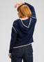 Zaget + Plover Cotton Cashmere Cardigan Hoodie Sweater in Navy 