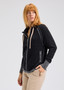 Zaget + Plover Cotton Cashmere Cardigan Sweater in Heather Black