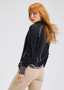 Zaget + Plover Cotton Cashmere Cardigan Sweater in Heather Black