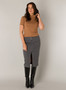 Yest Mock Neck Short Sleeve Sweater in Camel