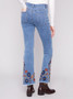 Charlie B Flair Leg Jeans with Floral Embroidery in Denim