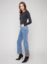 Charlie B Jeans with Lace Embroidery in Mocha
