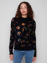 Charlie B Mock Neck Sweater with All Over Embroidery