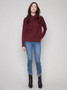 Charlie B Loose Cowl Neck Sweater with Ties in Merlot