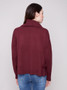 Charlie B Loose Cowl Neck Sweater with Ties in Merlot