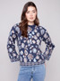 Charlie B Sweater with Floral Pattern in Blue/Brown