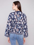 Charlie B Sweater with Floral Pattern in Blue/Brown
