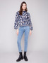 Charlie B Sweater with Floral Pattern in Blue/Brown