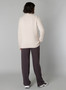 Yest Mock Neck Sweater with. Button Detail in Winter White