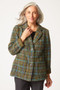 Habitat Confetti Plaid Cozy Blazer in Avocado 