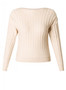 Yest Crop Sweater with Textured Ribbing in Ivory