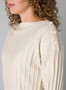 Yest Crop Sweater with Textured Ribbing in Ivory