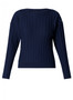Yest Crop Sweater with Textured Ribbing in Marine
