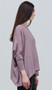 Shear Oversized Blouse with Smocked Sleeves in Soft Purple