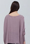 Shear Oversized Blouse with Smocked Sleeves in Soft Purple