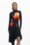 Desigual Long Sleeve Asymmetrical  Dress