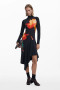 Desigual Long Sleeve Asymmetrical  Dress