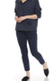 Flora Ashley Italian Cotton Drawstring Pants in Navy