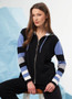 French Kyss Zip Up Mixed Stripes Hoodie