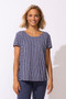 Escape by Habitat Cotton/Linen Short Sleeve Striped Tee in Navy