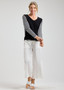 Zaget + Plover Cotton/Silk V-Neck Striped Sweater in Black