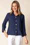 Habitat Soft Rayon Jacquard Flounce Jacket in Navy