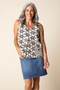 Habitat Crinkle Crepe Floral Mix Sleeveless Top in Willow