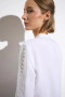 Tinta Viscose/Linen Crochet Trim White Blouse