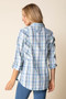Habitat  Plaid Shirt with Tab Sleeves in Sky