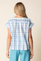 Habitat  Plaid Top with Cap Sleeves in Sky