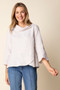 Habitat  Cotton/Linen Cowl Neck Flounce Top in Oatmeal