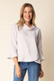 Habitat  Cotton/Linen Cowl Neck Flounce Top in Oatmeal
