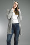 Tempo Paris Hoodie Coat Sweater with Cables in Heather Gray