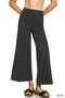 Wide Leg Ponte Knit Crop Pants in Black