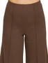 Wide Leg Ponte Knit Crop Pants in Brown