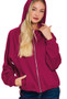  Zip Up Hoodie Scuba Jacket in Merlot