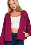  Zip Up Hoodie Scuba Jacket in Merlot