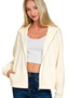 Zip Up Hoodie Scuba Jacket in French Vanilla