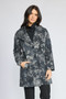 Olivia by Habitat Abstract Print Knit Car Coat in Black/Gray