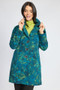 Olivia by Habitat Abstract Print Knit Car Coat in Blue Print