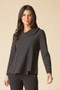 Habitat Loose Cowlneck in Black with White Lines