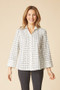 Habitat Plaid 3/4 Sleeve Shirt in Winter White
