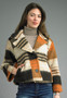 Tempo Patchwork Crop Jacket in Rust Combo
